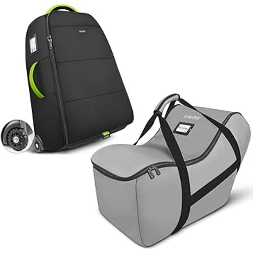 YOREPEK Padded Stroller Travel Bag with Wheels for Airplane Compatible with Nuna Mixx Next, Infant Car Seat Travel Bag Compatible with All Nuna Pipa Car Seat and Base