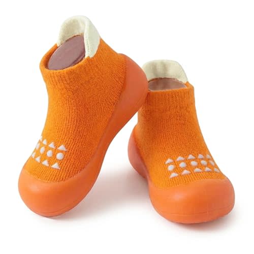 Hstyle Baby Sock Shoes Toddler Walking Shoes Infant Non-Slip Slippers Soft Rubber Sole Sneakers for Baby Boys Girls