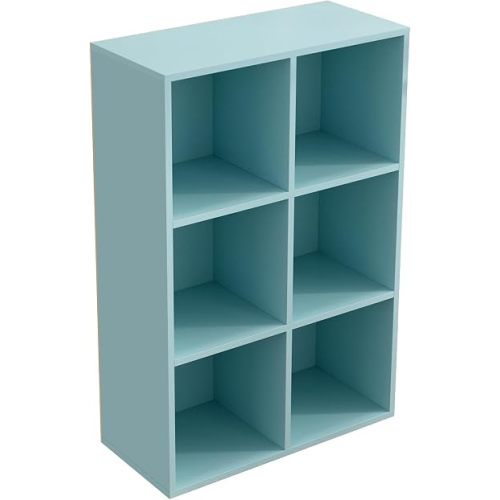 OSCHF 6-Cube Storage Shelf Bookcase, Light Blue
