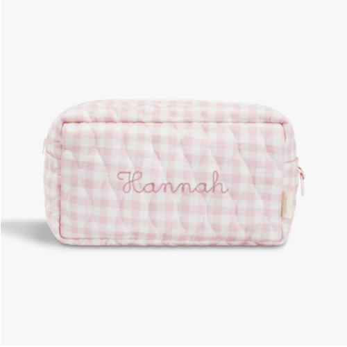 Toiletry Pouch - Pink Gingham