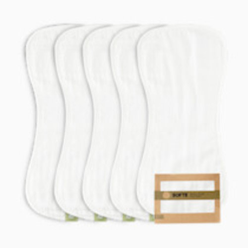 KeaBabies Softe Muslin Baby Burp Cloth - Soft White, 5
