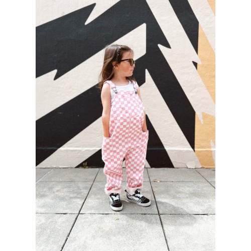 Pink Checkered Overalls