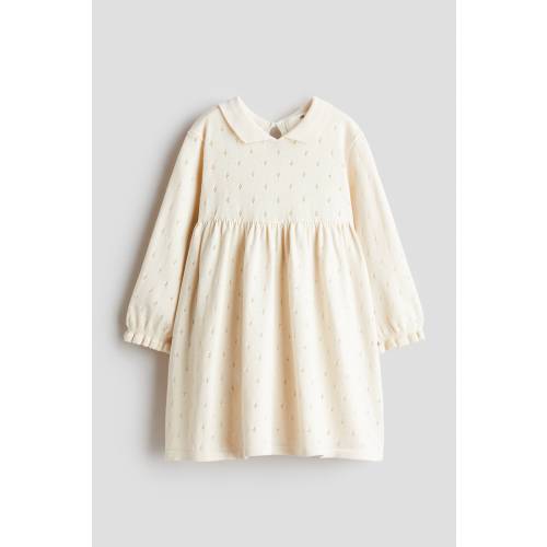 POINTELLE-KNIT DRESS WITH COLLAR