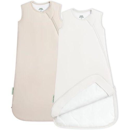 Soft Bamboo Viscose Baby Sleep Sack, 1.0 TOG Baby Sleeping Bag 2 Pack, Cozy Baby Wearable Blanket 2-Way Zipper