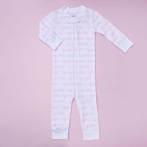 Big Sister Print Zip Pajamas