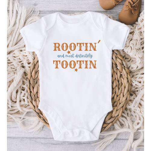 Rootin and Most Definitely Tootin Baby ONESIES® Brand Bodysuit - Cowboy Bodysuit - Western Baby - Rodeo Country Farm - Baby Shower Gift Boy
