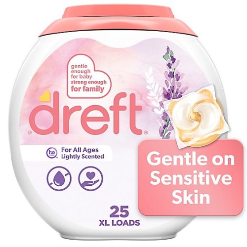 Dreft Laundry Detergent Pacs For All Ages Lightly Scented - 25 Count