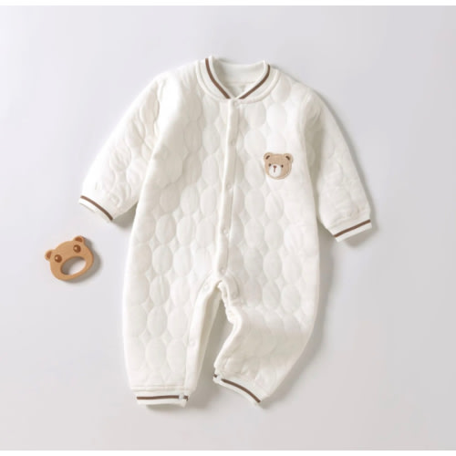Baby Simple Quilted Bear Warm Romper