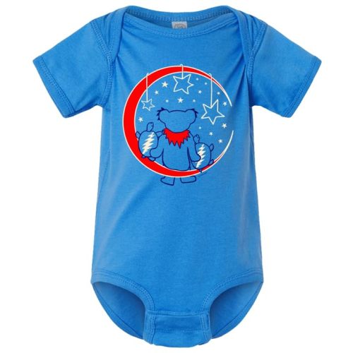 Little Hippie Lavender Baby Short Sleeve Leotard Moon Onesie, Infant Toddler Clothing