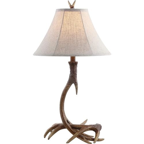 JONATHAN Y Antler Table Lamp Rustic Farmhouse Lodge 27.5" Resin, Brown