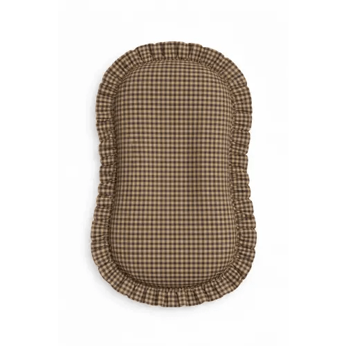Brown Black Gingham Ruffle Baby Lounger Cover