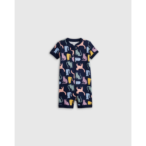 100% Organic Cotton Shortie Onesie Pajama in Cats