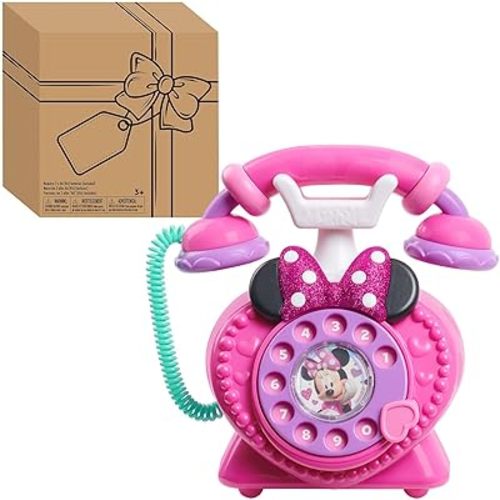 Disney Junior Minnie Mouse Ring Me Rotary Pretend Play Phone with Lights and Sounds