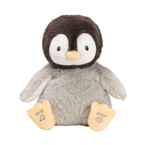 Baby GUND Animated Kissy the Penguin Plush, Singing Stuffed Animal Baby Toy for Ages 0 and Up, Black/White/Grey, 12"