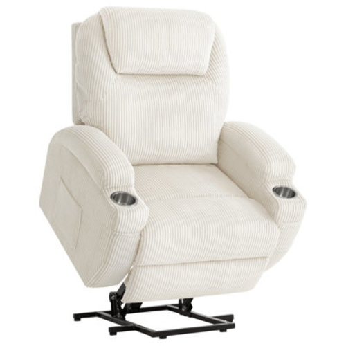 Latitude Run® Corduroy Power Massage Recliner With Remote Angle Adjustment & Reviews | Wayfair