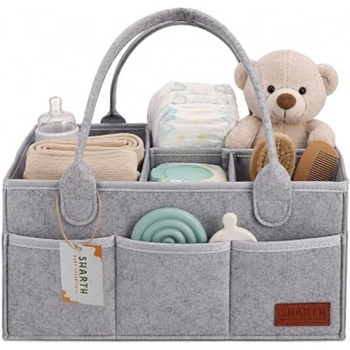 Sharth Baby Diaper Caddy Organizer, Easy to Carry Nursery Storage Basket
