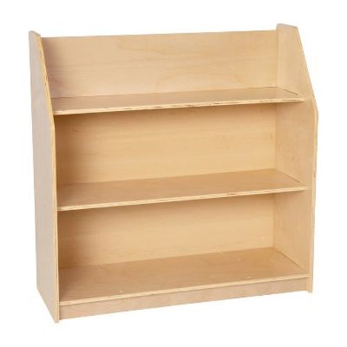 Emma and Oliver Kid's Bookshelf or Toy Storage Shelf for Bedroom or Playroom in Natural Wood Finish with Safe, Kid-Friendly Curved Edges