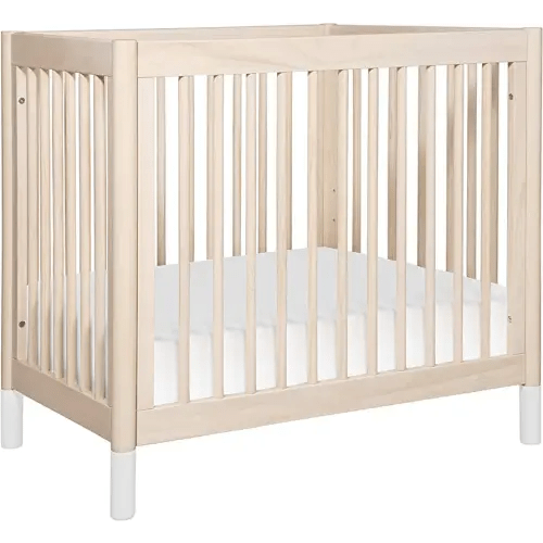 Babyletto Gelato 4-in-1 Convertible Mini Crib in Washed Natural and White, Greenguard Gold Certified
