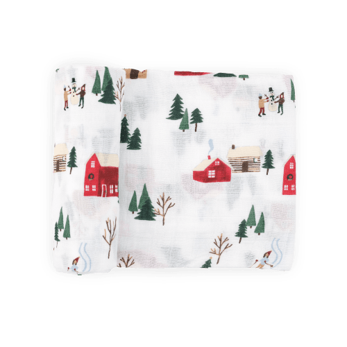 Cotton Muslin Swaddle Blanket - Cozy Cabins
