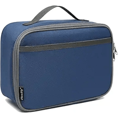 FlowFly Kids Lunch box Insulated Soft Bag Mini Cooler Back to School Thermal Meal Tote Kit for Girls, Boys,Cyan