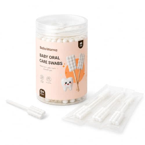 Baby Oral Swabs, Disposable Tongue & Gum Cleaner Gauze, Infant Toothbrush for Newborns 0-36 Months, Baby Mouth Cleaning Sticks, 40 Count