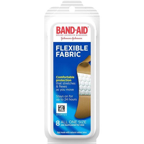 Band-Aid Brand Flexible Fabric Adhesive Bandages for Wound Care and Protection, Travel Pack, 8 ct