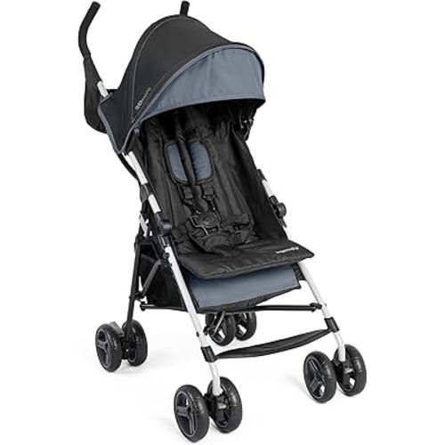 Ingenuity 3D Mini Convenience Stroller – Lightweight Stroller with Compact Fold, Multi-Position Recline, Canopy with Pop Out Sun Visor – Umbrella Stroller for Travel and More, Slate Grey