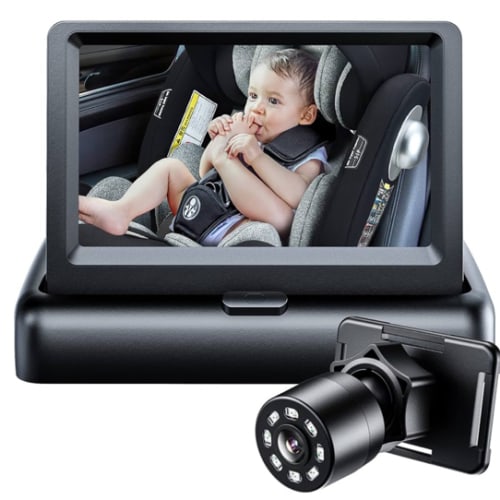 Itomoro Baby Car Mirror, View Infant in Rear Facing Seat with Wide Crystal Clear View,360° Rotation Plug and Play Easy Install baby car monitor 1080p
