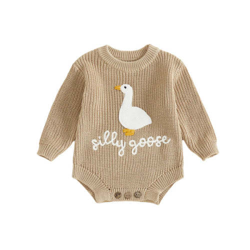 SILLY GOOSE Knitted Romper - Hazel & Bo