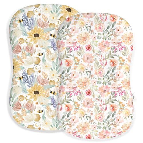 Baby Lounger Cover, Golden Meadow, Envelope Closure, Cover Only | 31.5'' x 21.6'', Soft, Breathable & Stretchy, Fits Most Baby Lounger Pillows, Envelope Closure, Golden Meadow Pattern