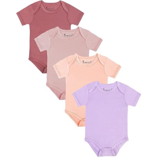Jimonda Baby Boys Girls Rayon From Bamboo Bodysuit Short Sleeve One Piece Rompers Soft Outfits Infant Newborn Clothes 0-24M