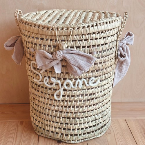 Ecru Palm Laundry Basket - Kaia