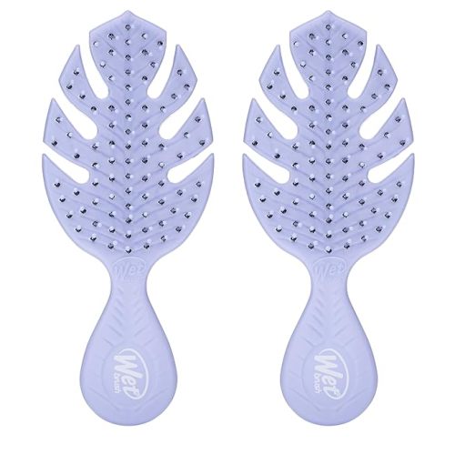 Wet Brush Go Green Mini Detangler, Green - Detangling Travel Hair Brush - Ultra-Soft IntelliFlex Bristles Glide Through Tangles & Gently Loosens Knots While Minimizing Pain, Split Ends & Breakage