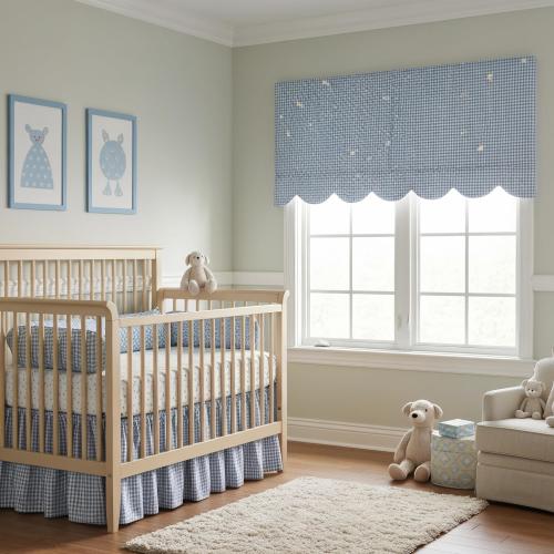 Cotton Gingham Crib Skirt. Custom Crib Bedding • Gingham Nursery Skirt • Ruffled Crib Skirt • Baby Boy Girl Nursery Décor