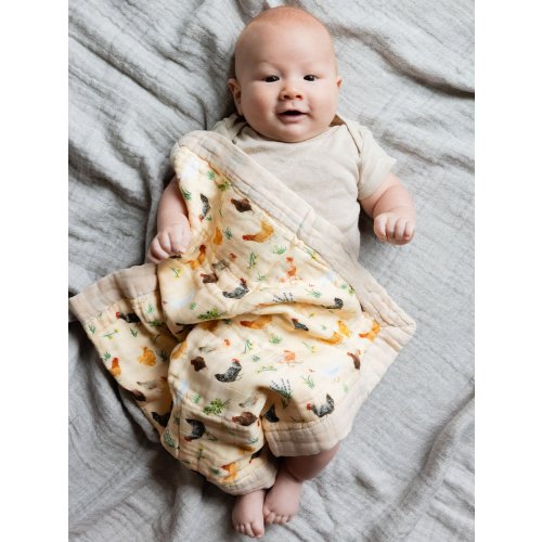 Chicken Meadows Baby Lovey Muslin Blanket - 1canoe2