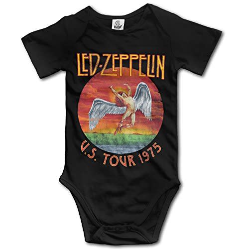 U.s. Tour 1975 Rock Led Zeppelin Baby Onesie Toddler-Bodysuits Black