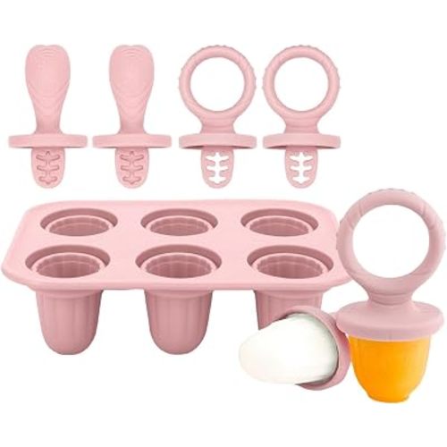 6 Piece Teething Ice Popsicles Molds For Infants Silicone Cubes Tray With Chewable Edges Safe For Babies Teeth And Dishwasher Friendly Baby Teething Toy Cubes Tray