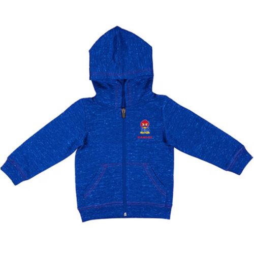 Colosseum Kansas Jayhawks Baby ROYAL SMU Knobby Long Sleeve Full Zip Sweatshirt - 150310182