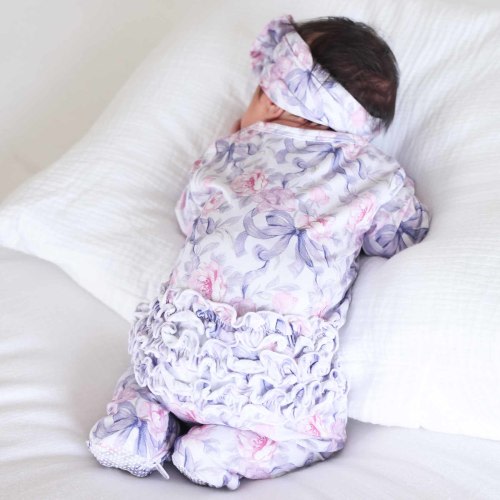 Leightons Lavender Ruffle Zipper Footie