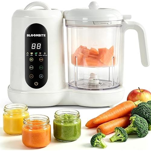 Baby Food Maker, Baby Food Steamer and Blender Combo with Bottle Warmer, 400ml Baby Food Processor, Blender and Food Processor for Cooking, 90-Min Timer, BPA-Free, Starting Solids 6+ Mo