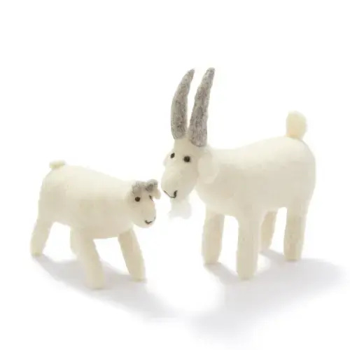 Wool Felt Animal - Parent & Baby Goat | Holiday Gifts | Found MUJI | MUJI USA