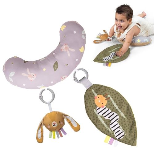 Taf Toys Tummy Time Training Set, Development Support Toy 0-3 Months,Rattle Bunny, Crinckle Leaf Toys Development, Newborn Development Ergonomic Tummy time Toy Baby Toys 0-6 Months Sensory Toys