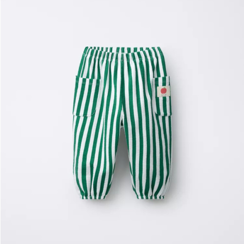 STRIPED JOGGER PANTS WITH LABEL - Green / Ecru | ZARA United States