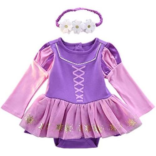 HIHCBF Baby Girls Christmas Princess Costume Mermaid Sofia Belle Halloween Birthday Party Romper Tutu Dress w/Headband