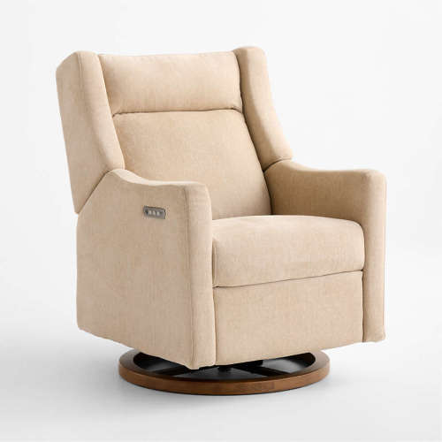 Babyletto Kiwi Pro Desert Tan Swivel Glider Power Recliner Nursery Chair