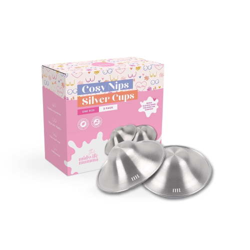 The Midwife Mumma 999 Silver Nursing Cups for Breastfeeding Essential, Regular Size Design
