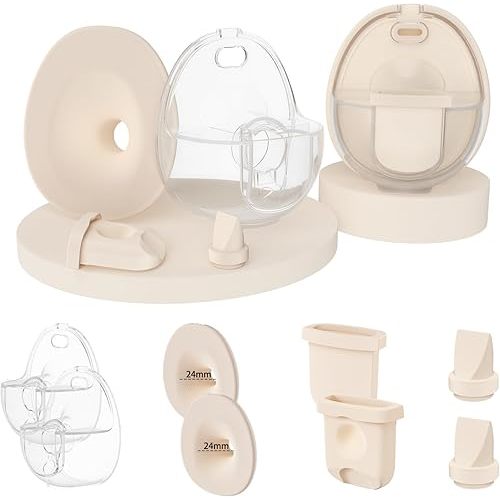 2 Packs Breast Pump Part Kits with 24mm Non-Heated Flange for eufy Pump