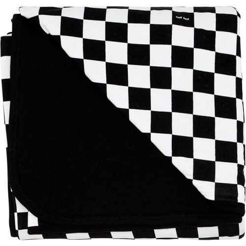 Little Sleepies Cloud Blanket, Soft Viscose from Bamboo Toddler & Baby Blanket for Boys & Girls, Lightweight, Perfect for Hot Sleepers, 50" x 50", Large (Cool Checks)