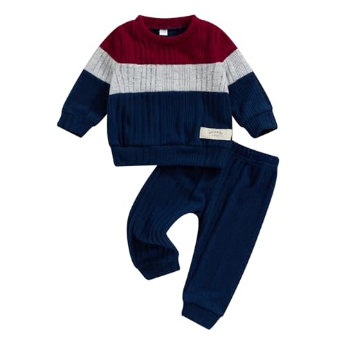 Infant Baby Boys Fall Outfit Pants Sets Long Sleeve 3 6 12 18 24 Months 2 3 T Toddler Boy Pullover Pants