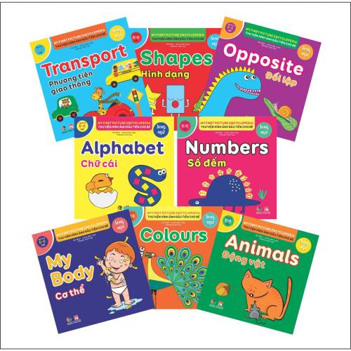 Boxset 8 bilingual pictionary Vietnamese English boardbooks| Your children's first bilingual boardbook